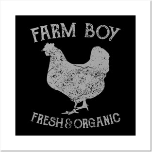 Farm Boy Chicken Farmer Posters and Art